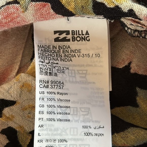 NWT Billabong Ruffled Floral Glass Water Mini Dress - Picture 7 of 8